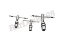 T-Handle Tap Wrenches Set of 3 Pieces Solid Collet Jaws For Tapping & Reaming