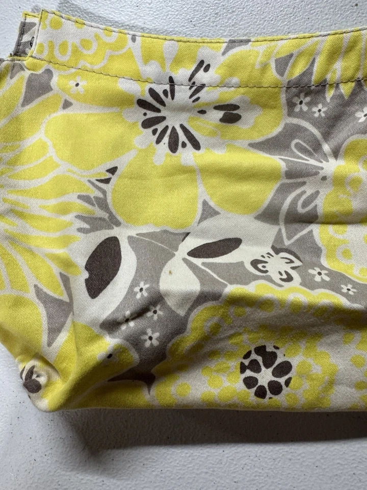 Thirty One Floral Cartera Falda Cubierta Impresionante Flor Amarillo Gris Boho Flores Foto 3 de 4