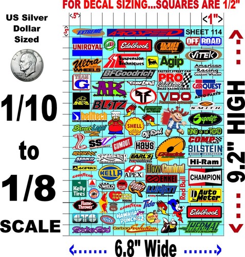 CLEAR VINYL RACING Sticker Sheet 114 Variety-R/C MODEL Die-cut-Decals 1/8-1/10 - Picture 2 of 8
