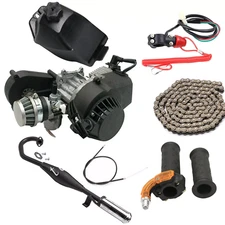 2 Stroke 47 49cc Engine Motor Big Bore Exhaust Kit Pocket Dirt Bike Scooter ATV