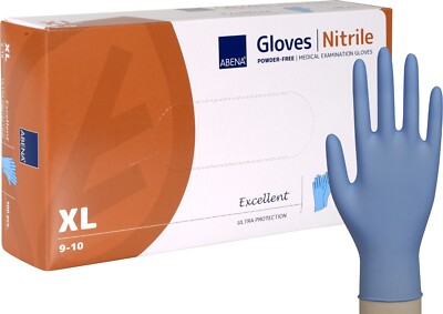 Gants nitrile bleu EPAIS Abena Excellent 4,7 grammes (lot 10x100 pcs) XL (9-10)