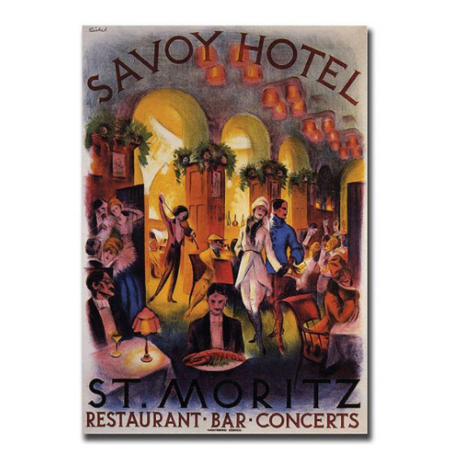 Trademark Art Savoy Hotel St. Moritz Giclee Canvas Art, 14 by 19-Inch