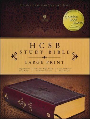 Holman hcsb large print study bible brown leathertouch indexed black 