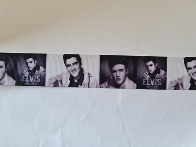 2 meters of Elvis Presley print grosgrain ribbon 1