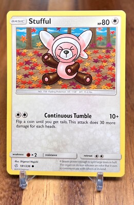 Stufful 181/236 Non Holo Common Sun & Moon Cosmic Eclipse Pokemon Card NM