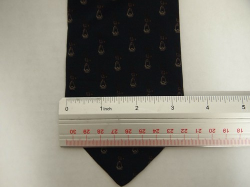 Pierre Cardin Mens Necktie Tie Navy Blue Brown 100% Silk 56" - Picture 5 of 5