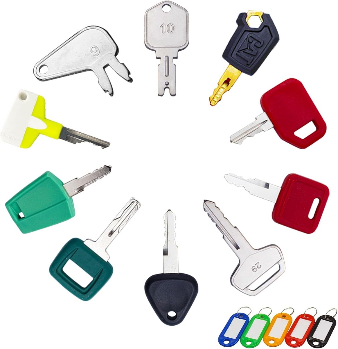 17 Pcs Chiave Di Accensione Set,Chiavi Di Accensione Di Ricambio,Chiavi Escavatori Per Macchine Da Costruzione,Chiavi Accensione Ricambio,for Excavator, Dumper And Tractor, Dozer, Roller