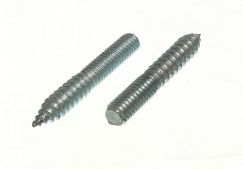 24 X Dowel Screws Double Ended Wood To Metal 6mm X 50mm BZP Steel - NEW Onestopd