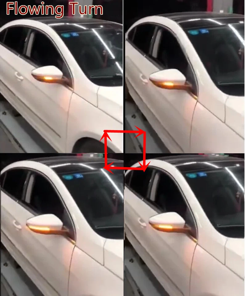 2pcs 7" 32 LED Amber Car Door Mirror Sequential Flowing Turn Signal Light Strip - Image 4 of 4