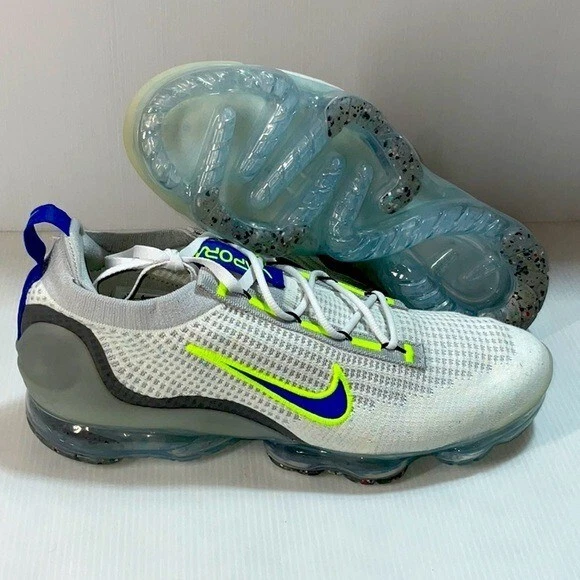 Nike Air VaporMax 2021 FK Blanc Bleu Chaussures Course Taille 11.5