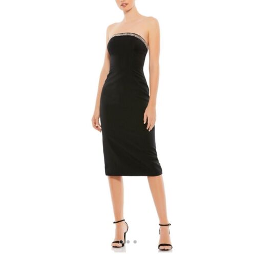 MAC DUGGAL Women's Beaded Sheath Dress Black Size 8 Semi Formal Cocktail