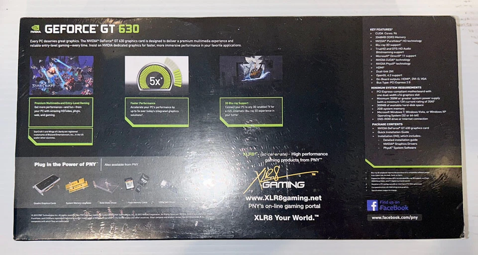 2012 PNY NVIDIA GeForce GT 630 2048MB DDR3 2GB HDMI Graphics Card NIB! - Image 2 of 2