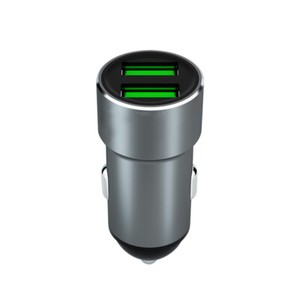 Dual Ports Car Charger USB 2.4A Fast Car Charger 2 Port Adapter Aluminium