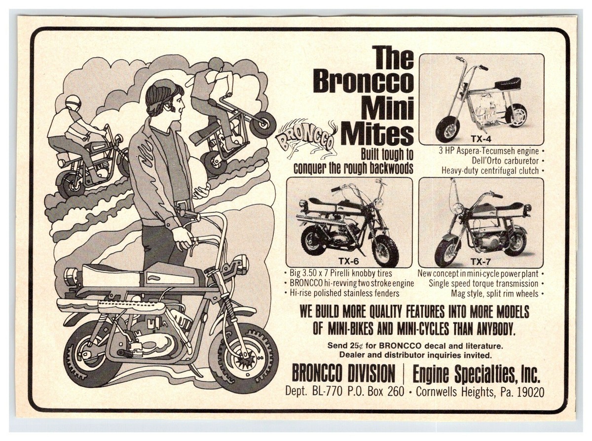 1970 THE BRONCO MINI MITES MINI BIKES Vintage 1970's 5