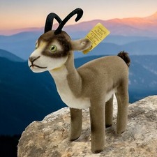 Vintage Steiff 1610/14 Mountain Goat Ibex W Germany Button Tag Velvet Plush