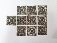 Metal Filigree Square Embellishment Large 10 Pieces 2" x 2" Crafting Mixed Media