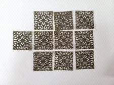 Metal Filigree Square Embellishment Large 10 Pieces 2" x 2" Crafting Mixed Media
