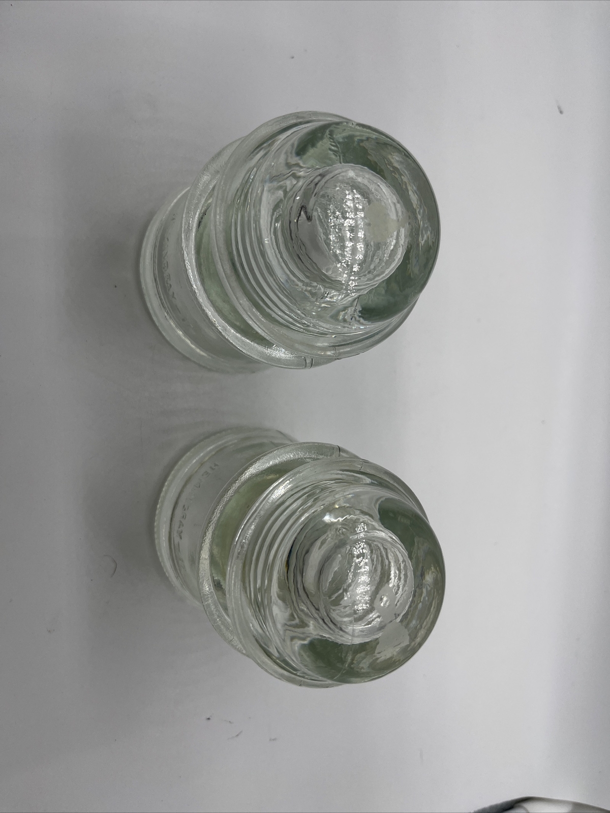 Hemingray 17 Lot of 2 Hemingray-17 Clear Glass Insulators - Made in USA 14, 57 And ...