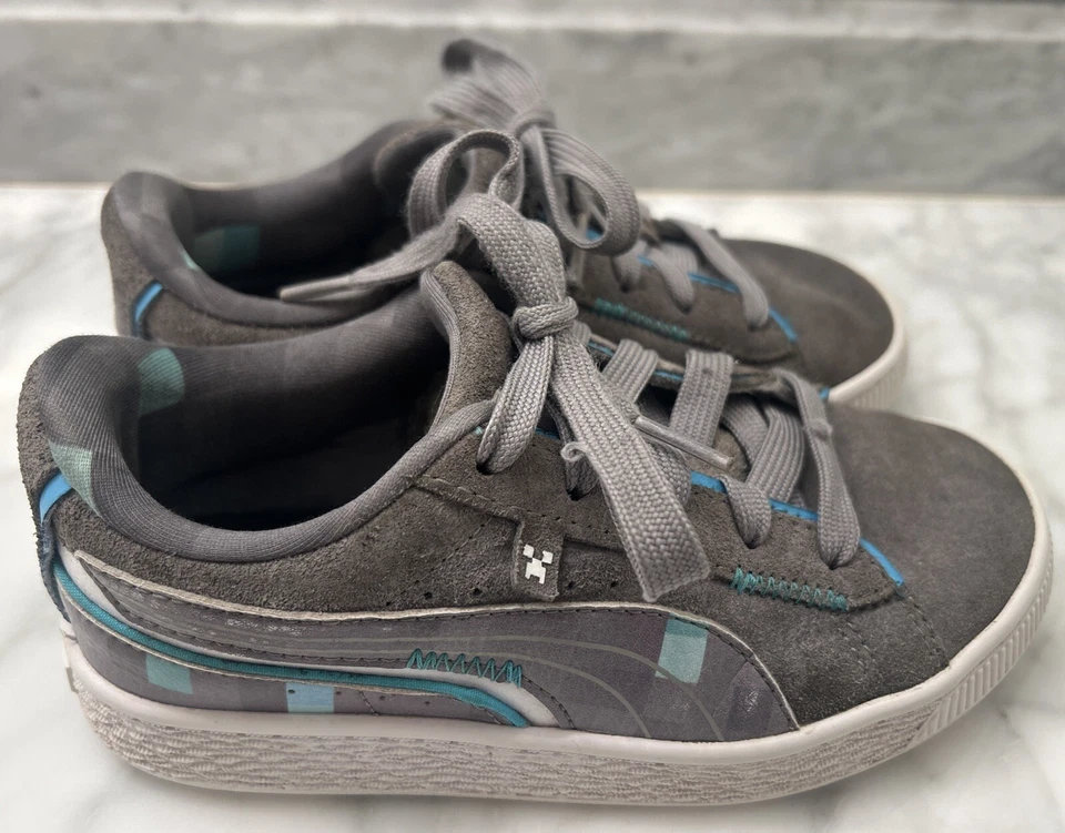 Puma X Minecraft Gamuza PS Niños Gris Bloques de Hormigón Talla 1C Foto 2 de 4