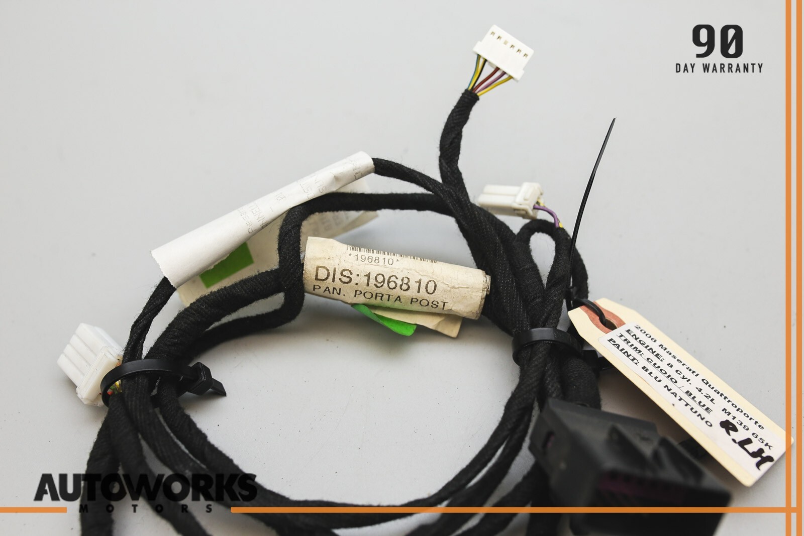 03-13 Maserati Quattroporte M139 Rear Left Side Door Wire Wiring Harness OEM
