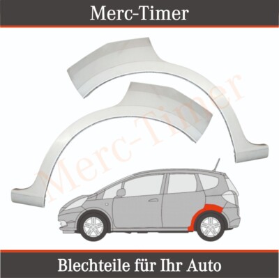 Honda Jazz 2008-2015 5-Türig Kotflügel Reparaturblech Paar Radlauf Hinten L+R
