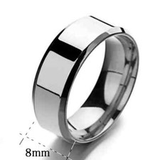 Men Black Stainless  Color Ring Wedding Lover...