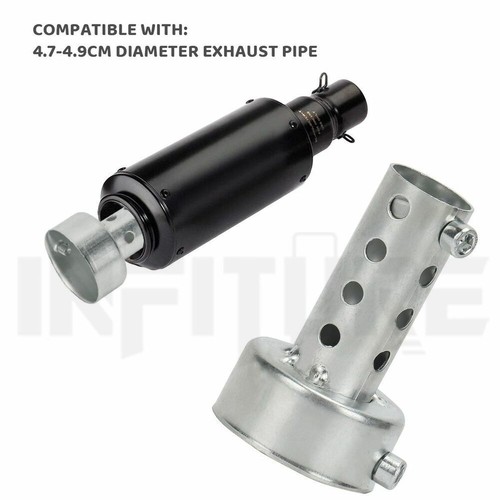 2x 48mm Motorcycle Silver Exhaust Can Muffler Insert Baffle DB Killer Silencer - Picture 5 of 14