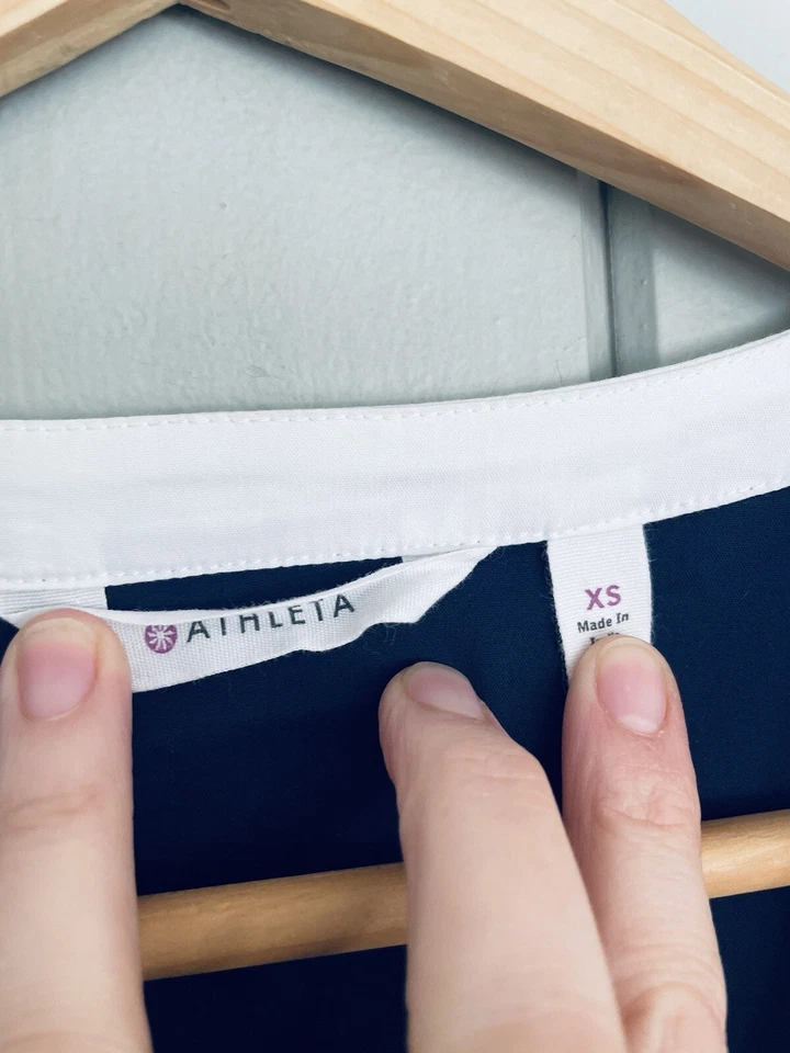 Vestido Athleta XS Desierto Diamante Túnica Kimssa Azul Marino Bordado Cuello en V Boho Foto 3 de 4