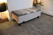 Brand New Three-Tone Velvet Storage Bench | Customizable Legs, Made to Order