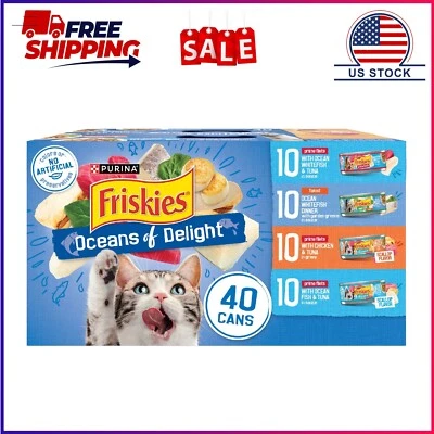 Purina Friskies Ocean Of Delight Gravy Variety Pack, Wet Cat Food, 5.5 oz Cans,