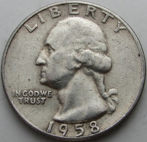 1958 Washington Silver Quarter - Type B Rev. FS-901 - VF+