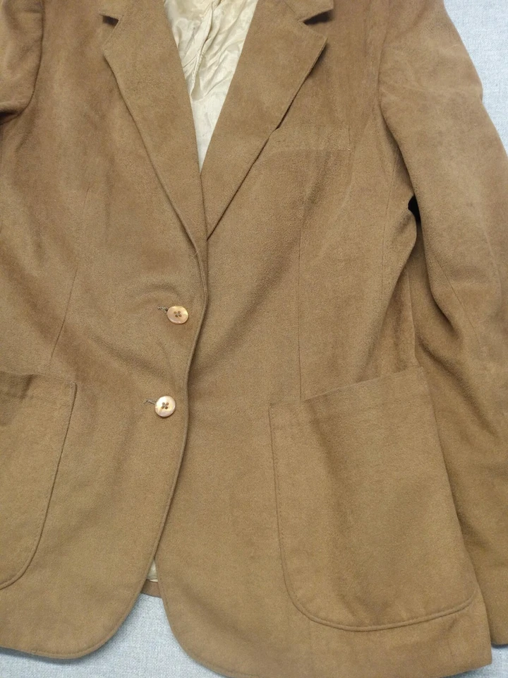 Blazer de mujer FARAH bronceado imitación gamuza sin etiqueta de talla - leer descripción vintage Foto 4 de 4
