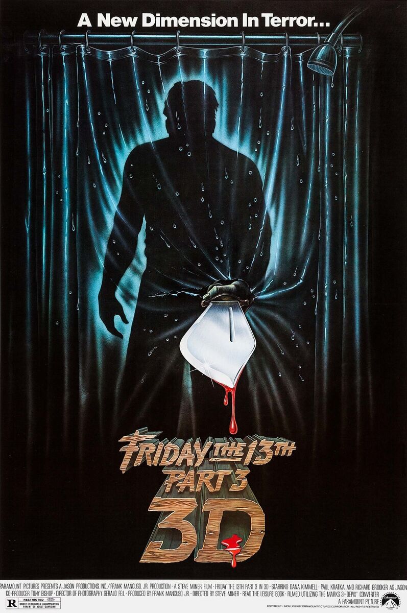 SF・ファンタジー・ホラー FRYDAY THE 13TH 3-D MOVIE POSTER 1982 Friday The 13th Part 3 3D Movie Poster 11X17 Crystal