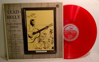 LEADBELLY Sings Play-Party Songs Volume I & II '62 Stinson MONO red vinyl comp