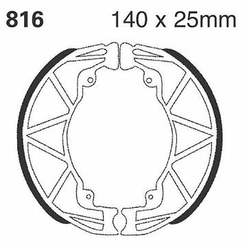EBC 816 Brake Shoes (Rear) fits Aprilia Habana 125, Scarabeo 50/100, SR125