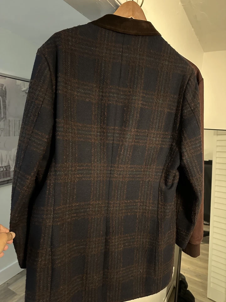 Abrigo Hombre Grande Marrón Azul Marino Foto 2 de 4