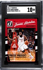 2016-17 Donruss James Harden 110 Black Press Proof 1/1 SGC 10