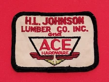 H.L. JOHNSON LUMBER CO. & ACE HARDWARE VTG JOHNSON ACE HARDWARE STORE PATCH HTF