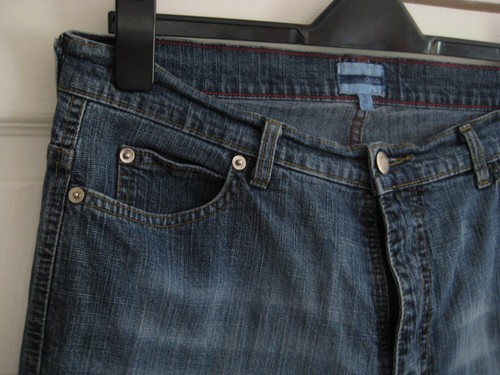 Y2K Vintage Oasis Bootcut Jeans UK Size 16 Blue May Suit 14 Torn Coin Pocket - Picture 5 of 19