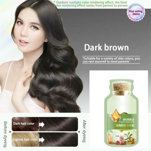 Portable Natural Plant Hair Dye Convenient Bubble Coloring Shampoo - Picture 5 of 13
