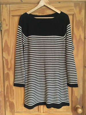 black and white striped jumper dress