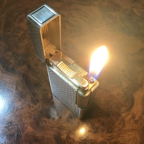 S.T. Dupont Line 1L Silber Gasfeuerzeug ohne Box Zündung bestätigt überholt JP - Bild 2 von 13