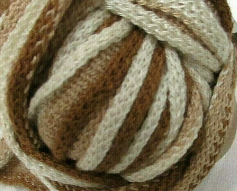 Schoeller &Stahl~ALOHA STRIPES Ribbon Yarn #01 Multi Brown/Tan/Cream LOT OF 3 - Image 4 of 4