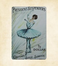  garden bar pub sign President Suspenders ballet dancer metal tin sign