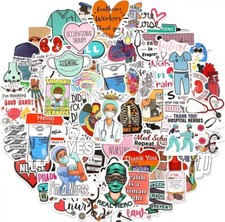 Nurse Stickers for Water Bottles Laptops Kids Waterproof Vinyl 100 Pcs