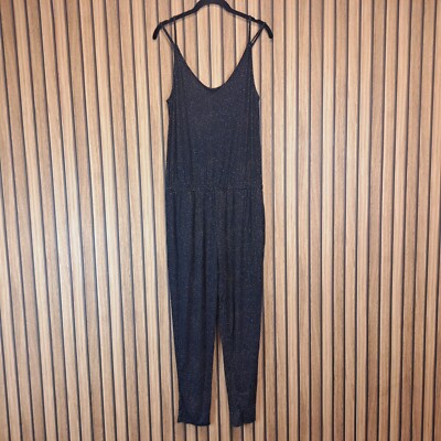 Gap Jumpsuit Medium 10 - 12 schwarz gepunktet spitz zulaufendes Bein Taschen Jersey