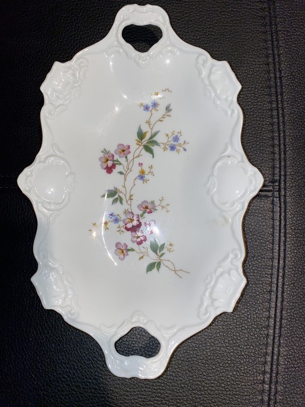 Kaiser Germany Two-Handled Floral Platter