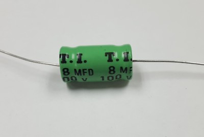 1 PIECE - 100 VOLT 8uF HIGH QUALITY CROSSOVER CAPACITOR 8uF GREEN # OEM8UF100VNP