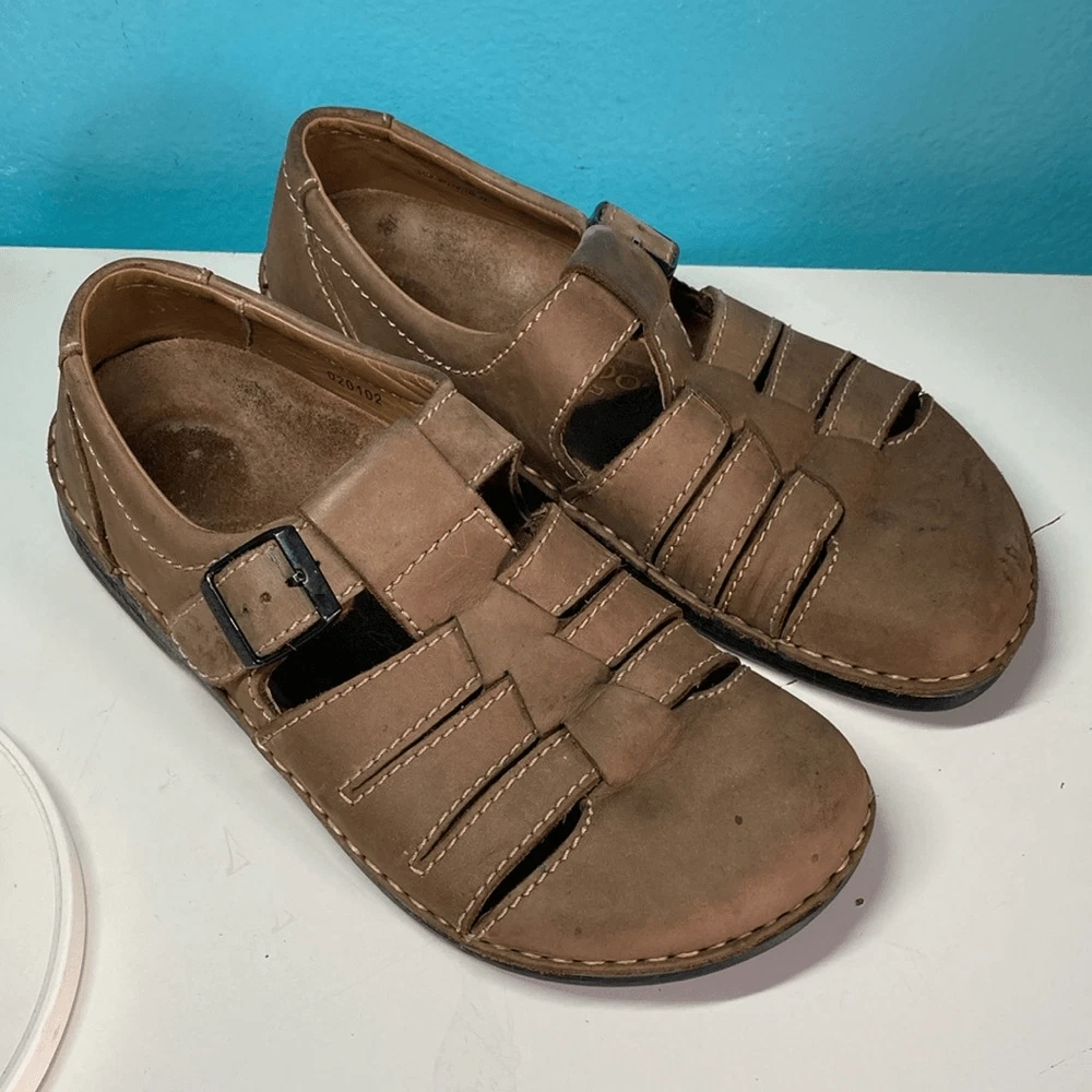 Birkenstock Madeira Fisherman Sandals Brown Nubuck Leather Size 39 Comfort Boho Birkenstock Fisherman Brown Sandals for Men for sale | eBay main image 2
