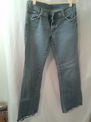 MAVI BOOT LO RISE STRETCH MEDIUM BLUE WASH DENIM JEANS 10 REG FITTED WELL WORN